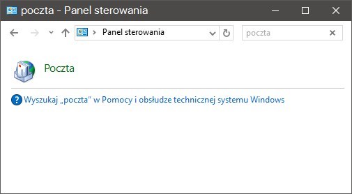 Ustawienia poczty - Panel sterowania