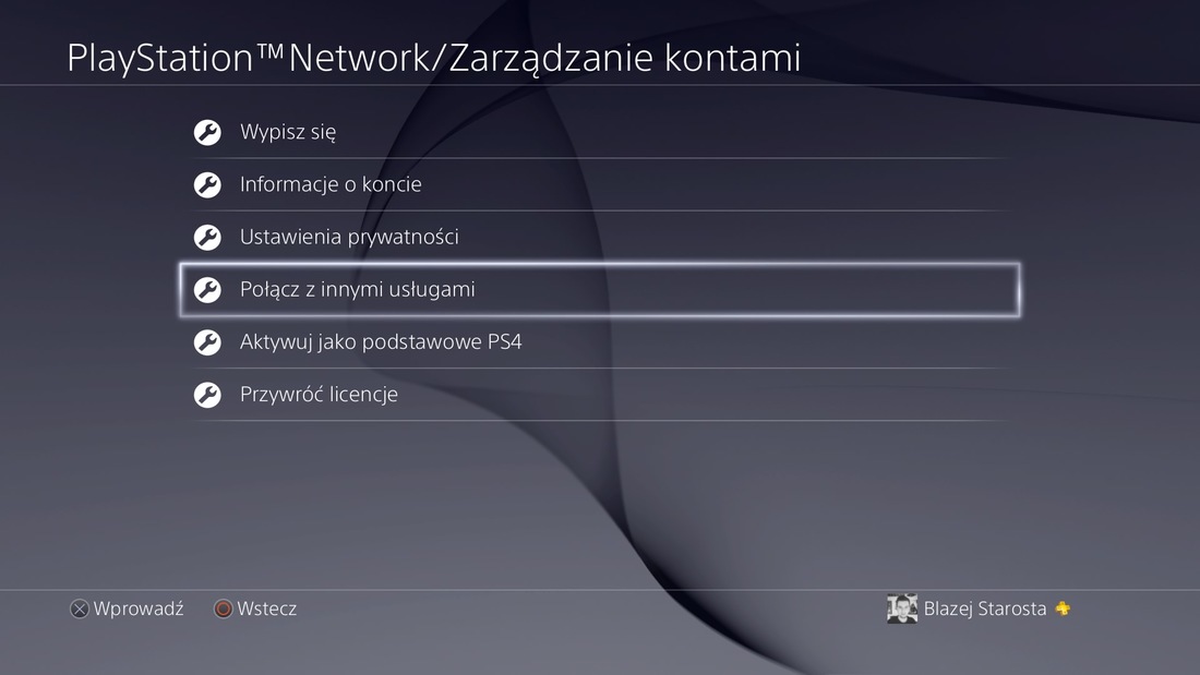 Zarządzanie kontem PSN