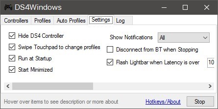 DS4Windows - ustawienia