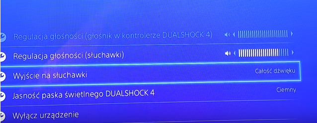 Ustawienia słuchawek w PS4