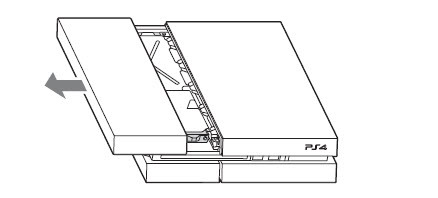 Otwieranie części obudowy PS4 z dyskiem twardym