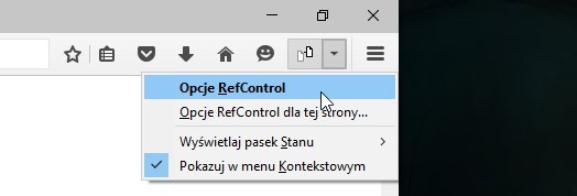 Firefox - przejście do opcji RefControl