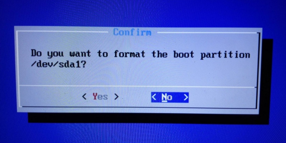 Formatowanie partycji BOOT