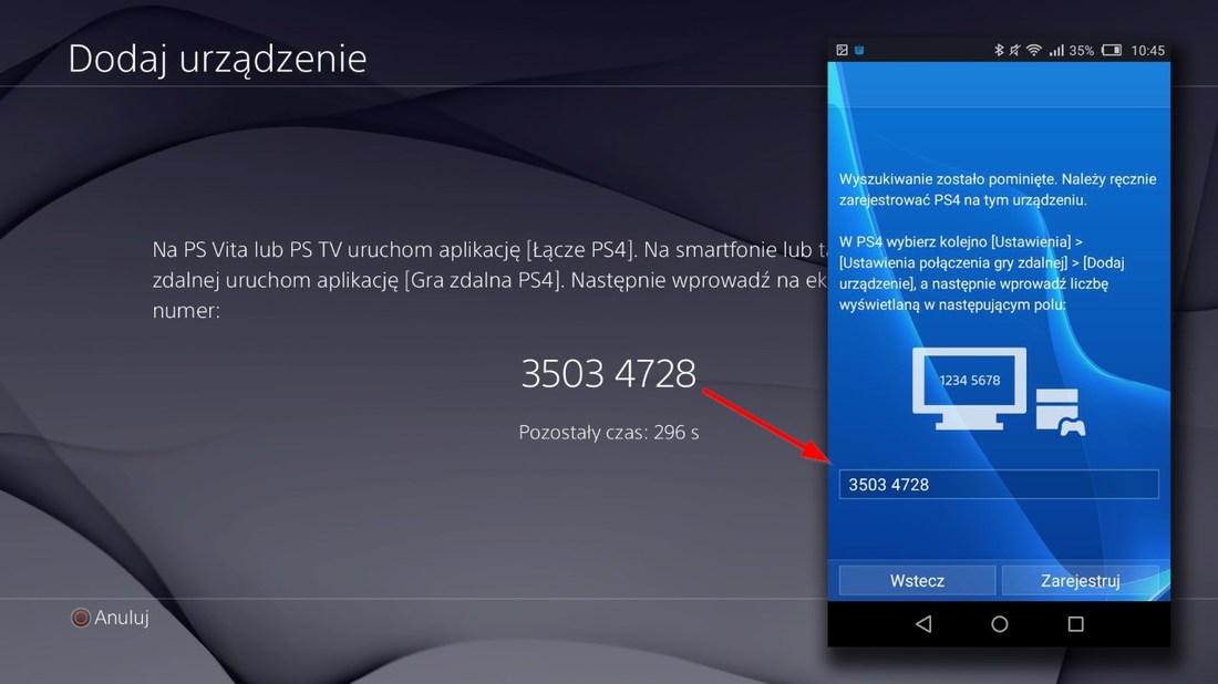 Parowania PS4 z Androidem