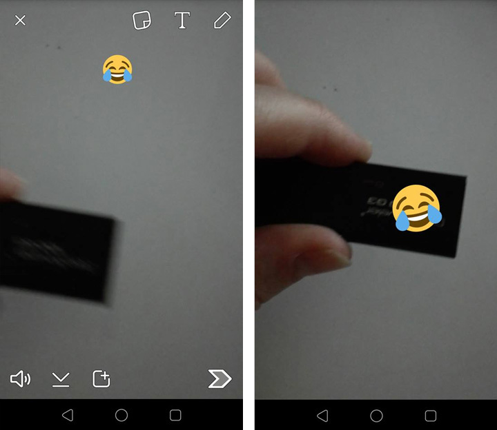 Snapchat - przyklejanie ikony do obiektu