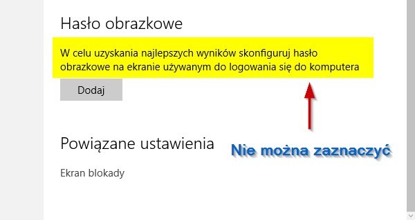 Przykład tekstu, którego nie można zaznaczyć