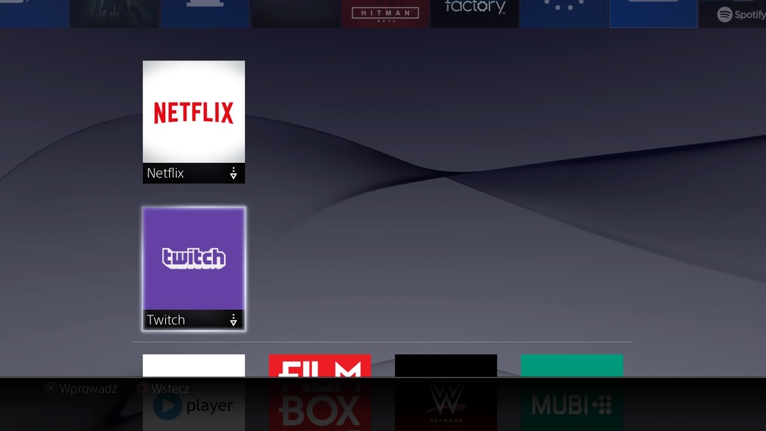 Twitch na ekranie głównym PS4