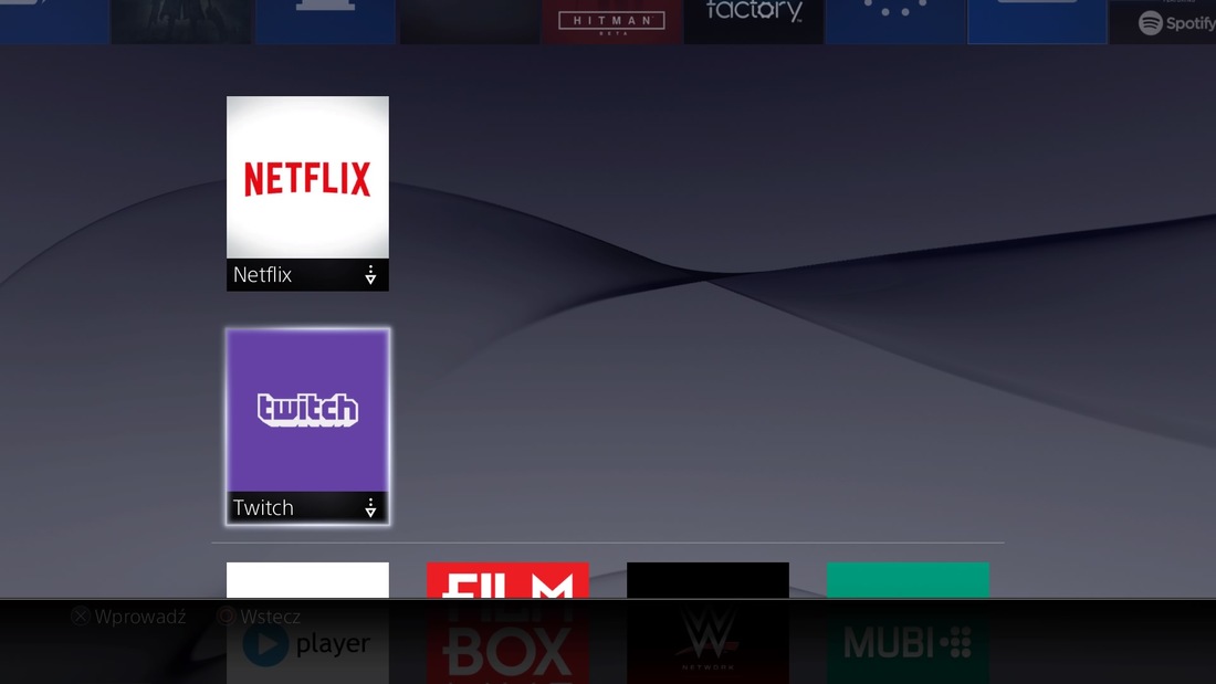 Twitch na ekranie głównym PS4