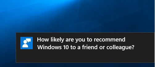 Pytania o opinie użytkownika w Windows 10