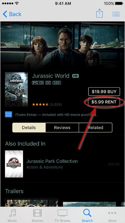 Wypożyczanie filmu w iTunes Store