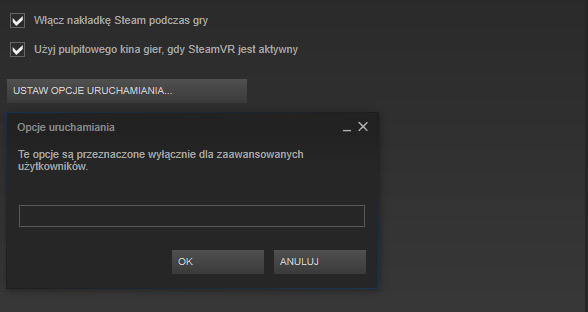 Usuń wszelkie modyfikacje z opcji uruchamiania gry