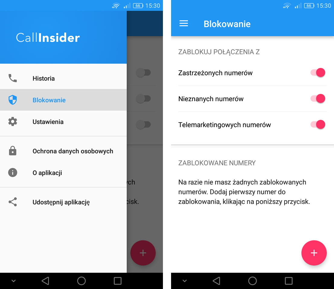 CallInsider - blokowanie numerów