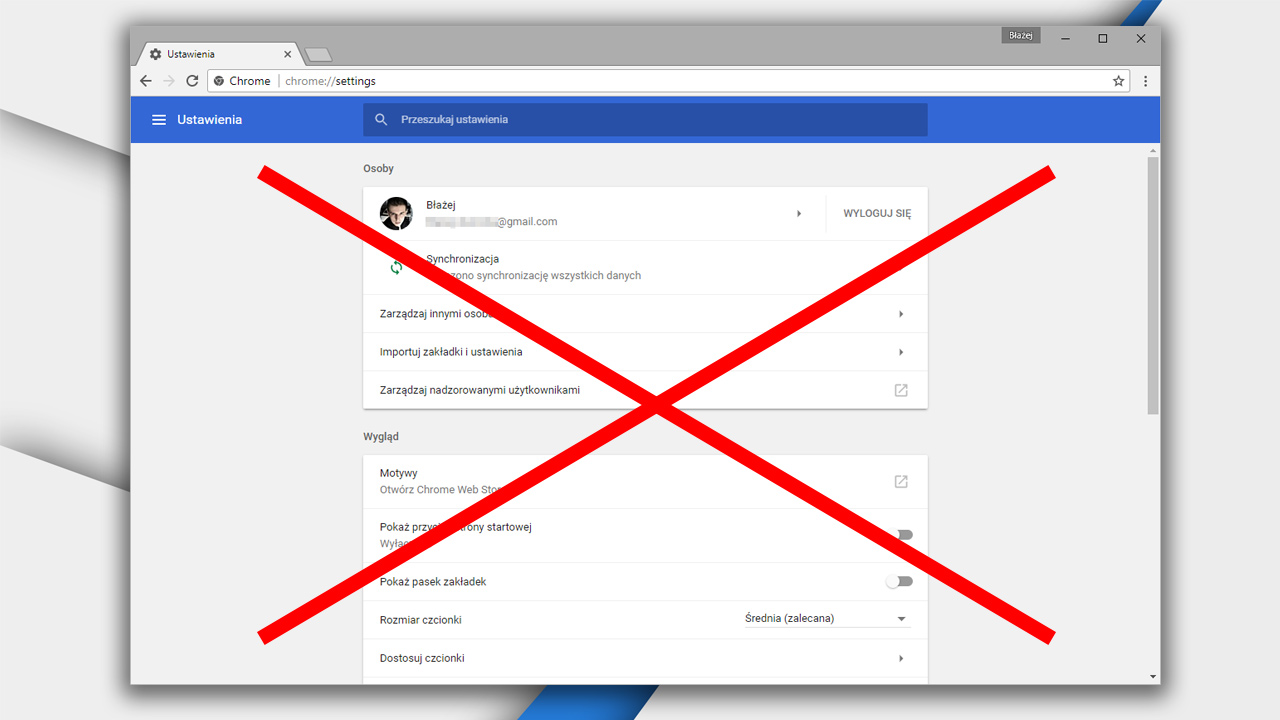 Chrome - stary wygląd ustawień