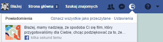 Powiadomienie o stworzeniu filmu Dobro rośnie