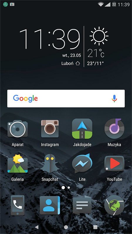 Ikony z Moonrise Icon Pack w EMUI