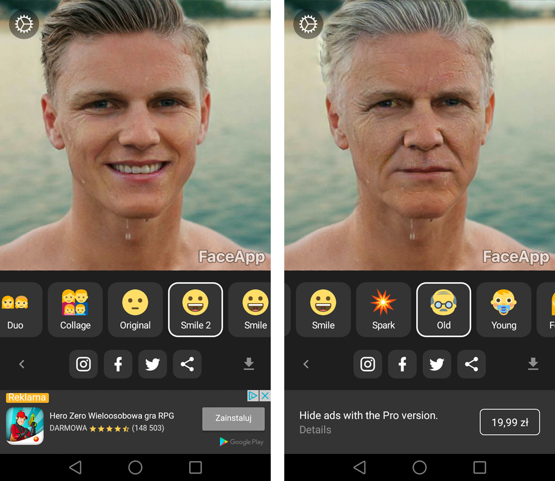 FaceApp - zmiana wyglądu twarzy