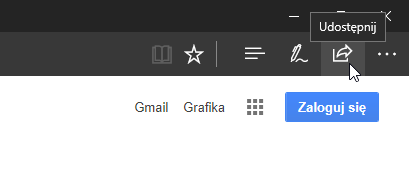Przycisk udostępniania w Edge