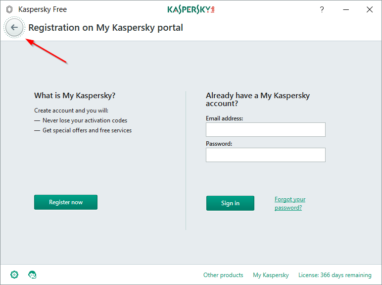 Kaspersky Free - pierwsze uruchomienie