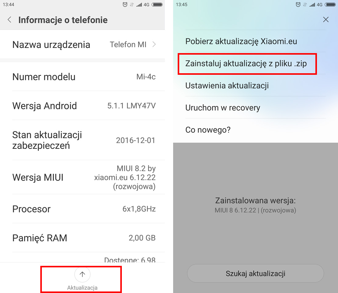 Aktualizator w MIUI