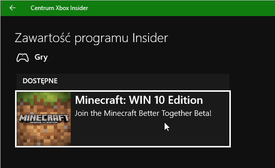 Dołącz do Bety Minecrafta na Xbox One i Windows 10