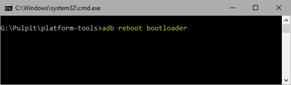 adb reboot bootloader