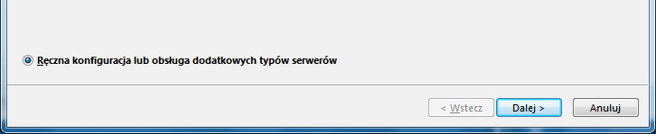 Ręczna konfiguracja w Outlooku