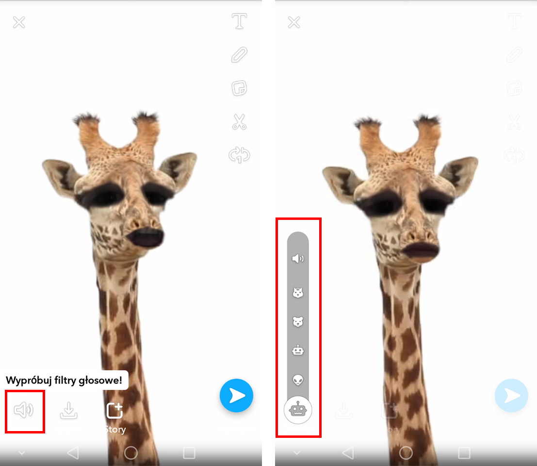 Opcje zmiany głosu w Snapchat