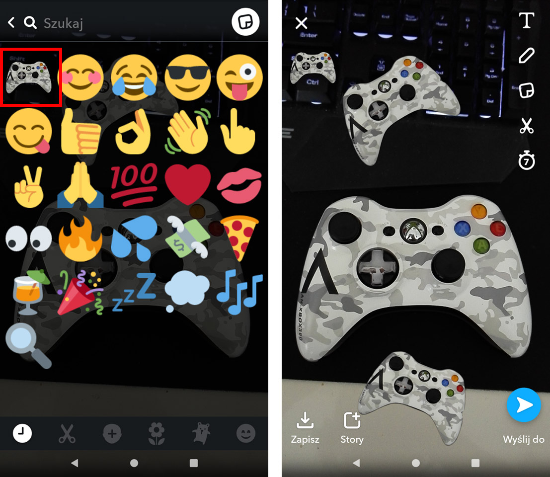 Snapchat - dodawanie własnej naklejki
