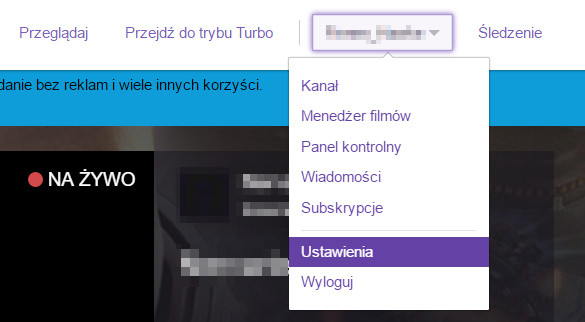 Twitch - wejdź do ustawień konta