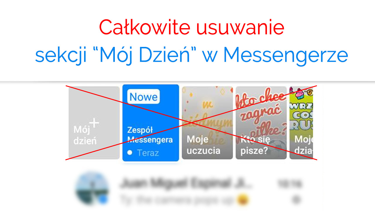 Usuwanie zakładki Mój Dzień w Messengerze