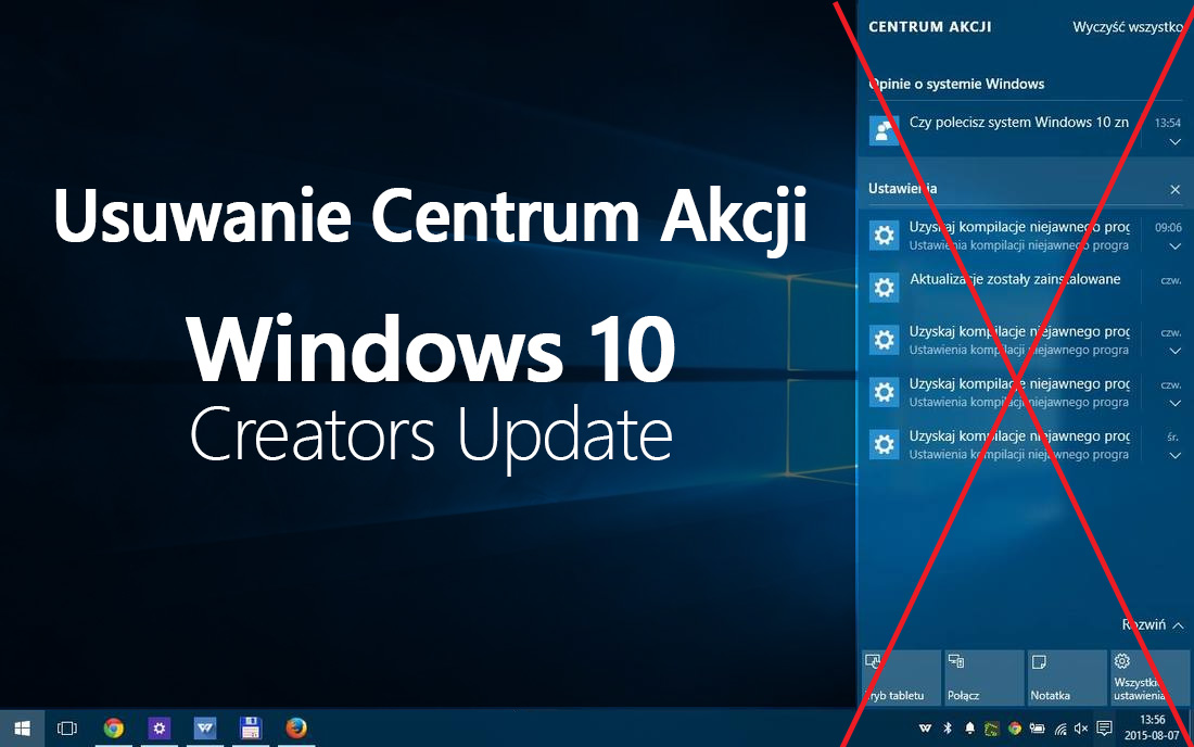Jak wyłączyć Centrum Akcji w Windows 10
