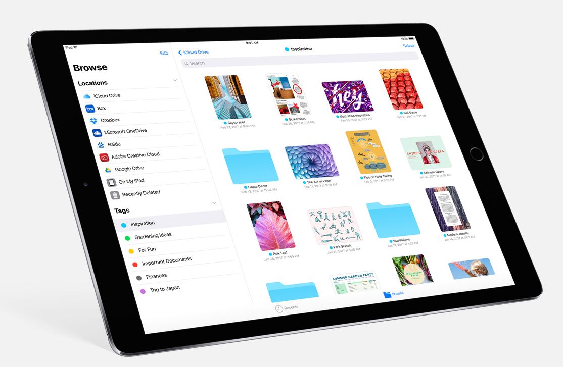 Aplikacja Pliki w iPad i iOS 11