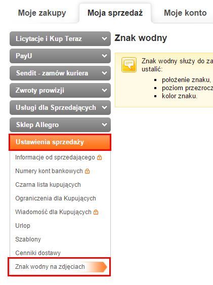 Ustawienia sprzedaży w Allegro