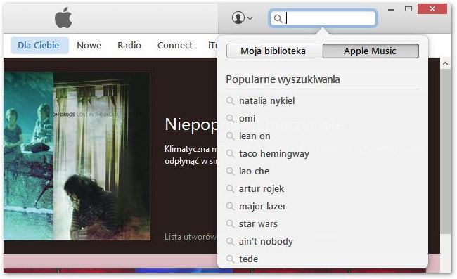 Wyszukiwarka w iTunes - szukanie w kolekcji MP3 lub Apple Music
