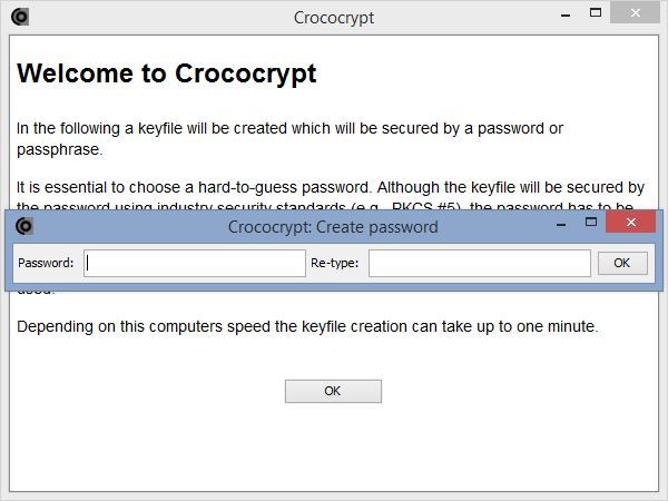 Konfiguracja hasła w Crococrypt