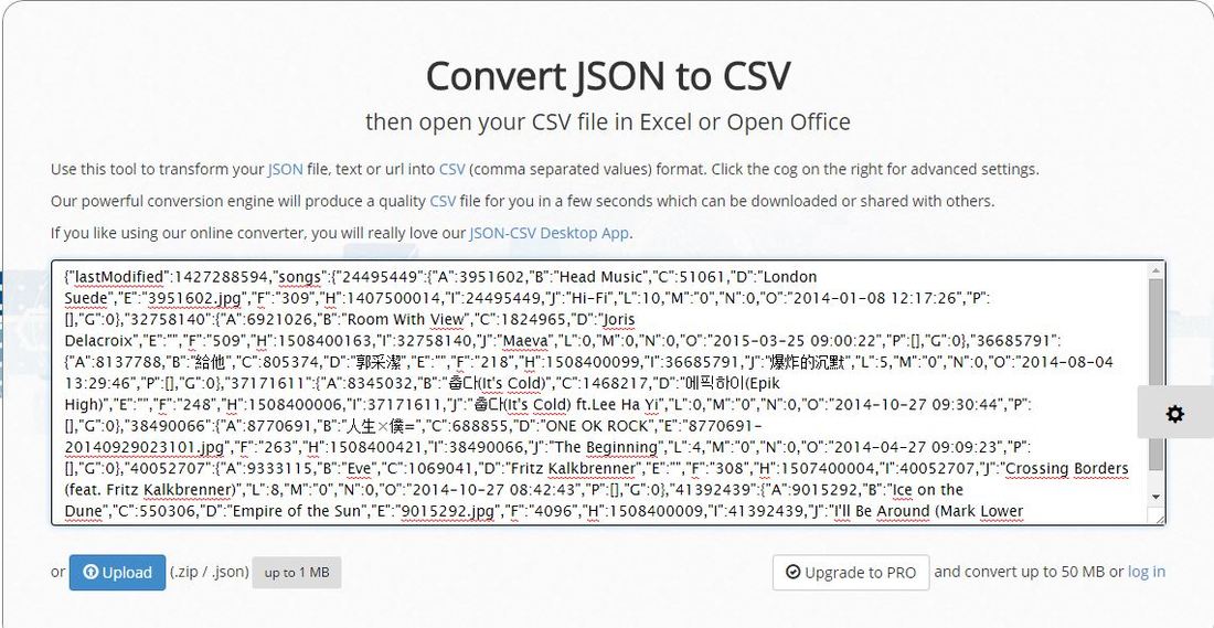 Konwertowanie skopiowanej wartości JSON na CSV