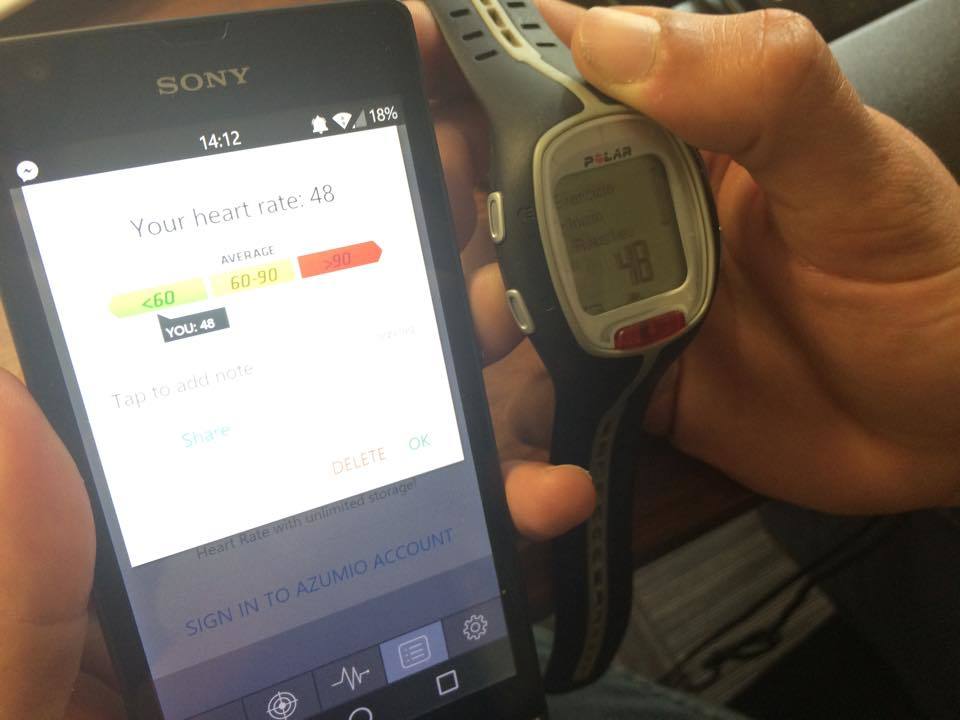 Porównanie wyników z pulsometru i Instant Heart Rate