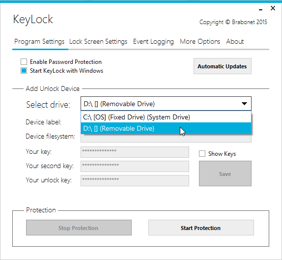 Konfiguracja KeyLock