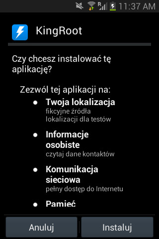 Instalacja KingRoot