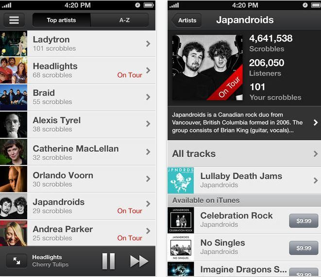 last.fm scrobbler na iOS