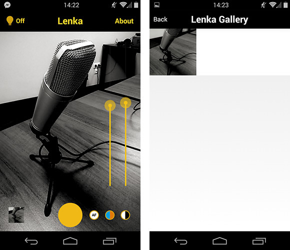Lenka - ekran aplikacji