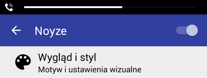 Domyślny styl panelu głośności w Noyze