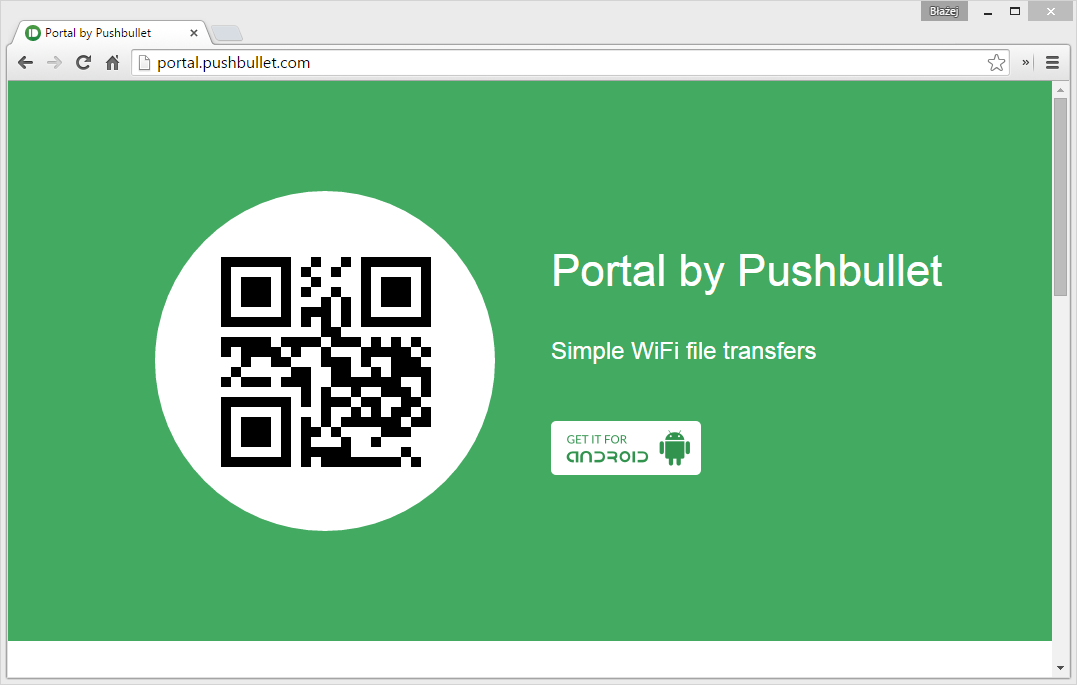 Strona Pushbullet - Portal