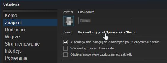 Steam - ustawienia, zakładka 