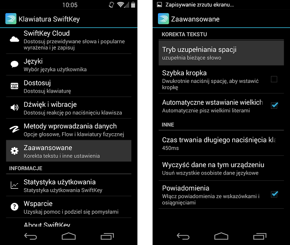 SwiftKey - ustawienia klawiatury