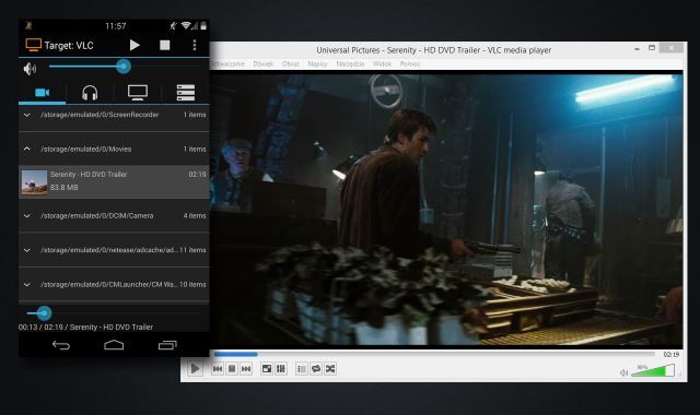 VLC - strumieniowanie z Androida do PC