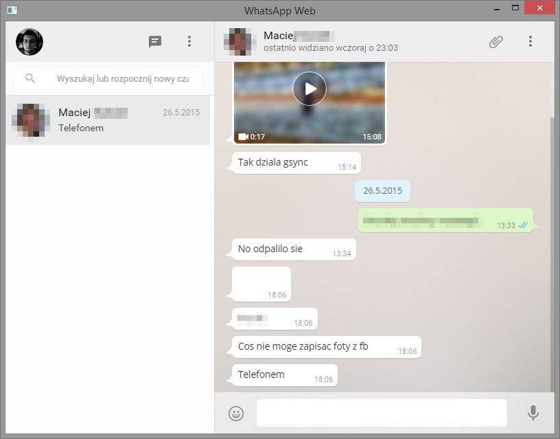 Whatsapp - rozmowy z telefonu na komputerze