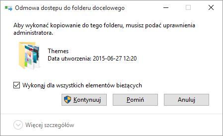 Okno odmowy dostępu