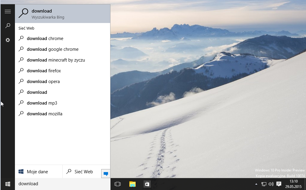 Jak wyłączyć wyszukiwanie w sieci Web na Pulpicie Windows 10