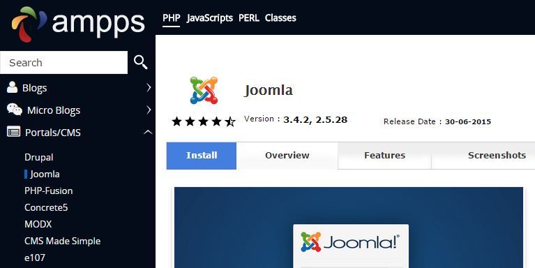 AMPPS - instalowanie Joomli
